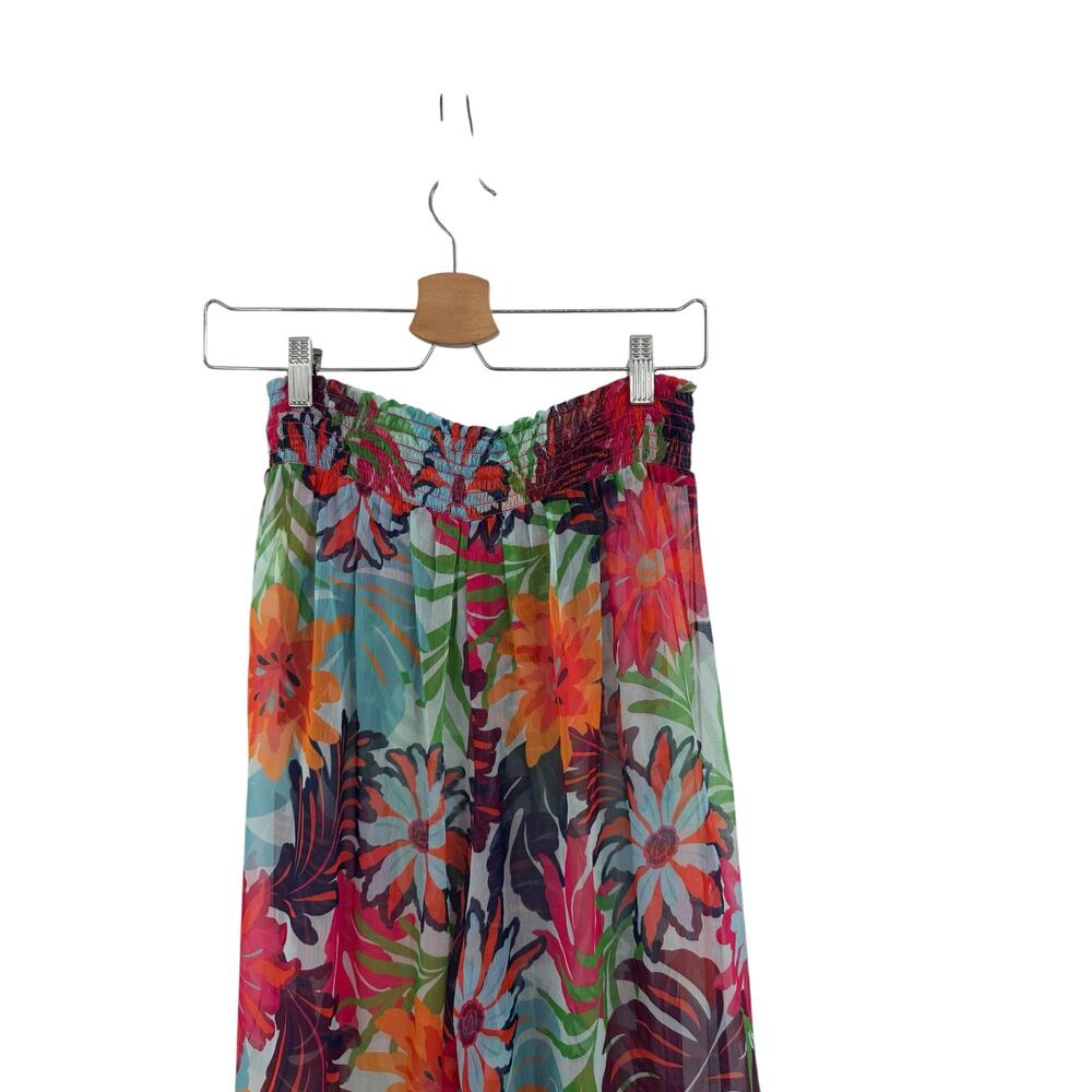 Ramy Brook Lancaster Floral Wide Leg Slit Pants Tassel Tie Size Medium - Picture 10 of 13
